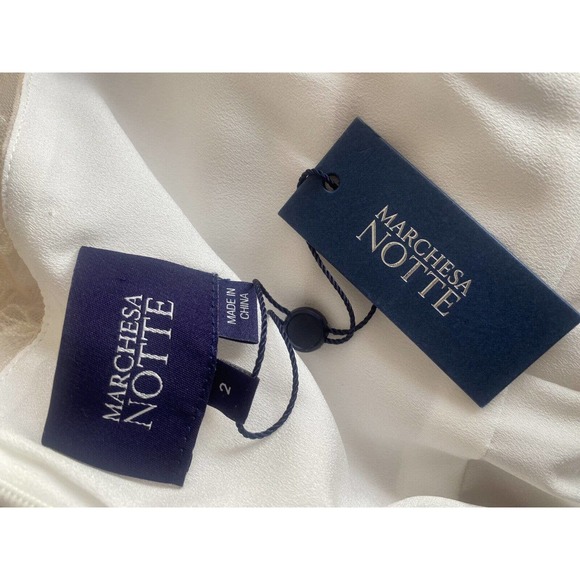 New Marchesa Notte Ivory Flared Lace Dress Size 2 - Picture 4 of 4